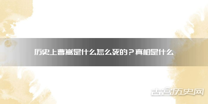 历史上曹嵩是什么怎么死的?真相是什么