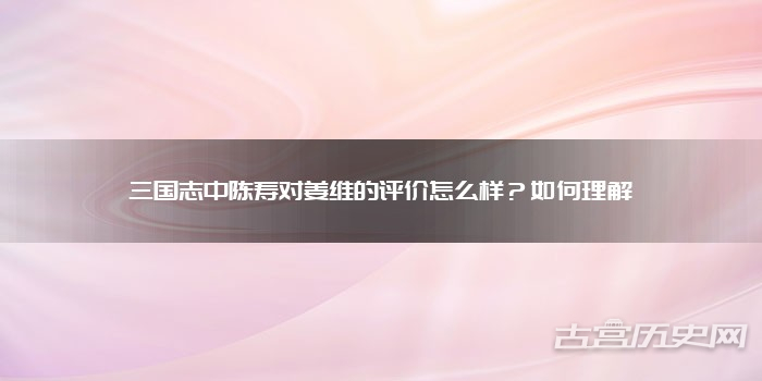 三国志中陈寿对姜维的评价怎么样?如何理解