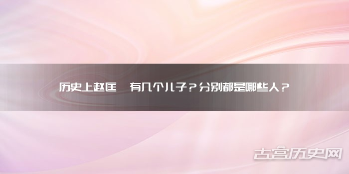 历史上赵匡胤有几个儿子?分别都是哪些人?