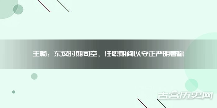 王畅:东汉时期司空,任职期间以守正严明著称