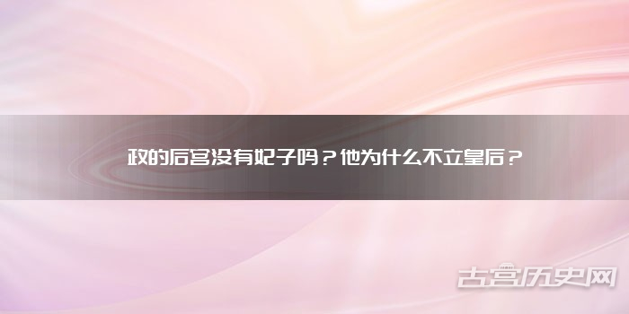 嬴政的后宫没有妃子吗?他为什么不立皇后?