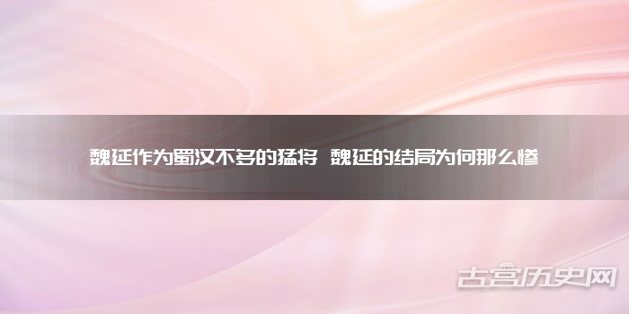 魏延作为蜀汉不多的猛将 魏延的结局为何那么惨