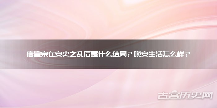 唐宣宗在安史之乱后是什么结局?晚安生活怎么样?