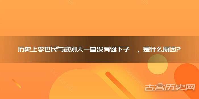 历史上李世民与武则天一直没有诞下子嗣,是什么原因?