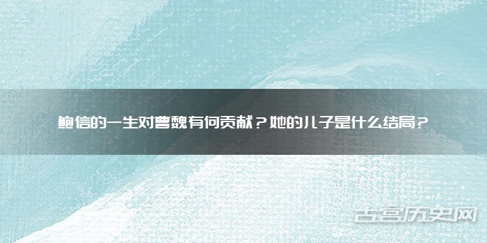 鲍信的一生对曹魏有何贡献?她的儿子是什么结局?