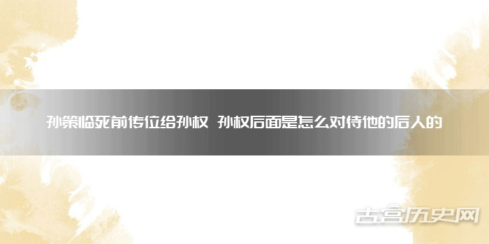 孙策临死前传位给孙权 孙权后面是怎么对待他的后人的