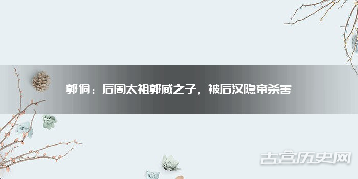 郭侗:后周太祖郭威之子,被后汉隐帝杀害