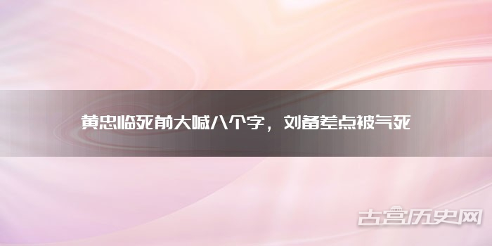 黄忠临死前大喊八个字,刘备差点被气死