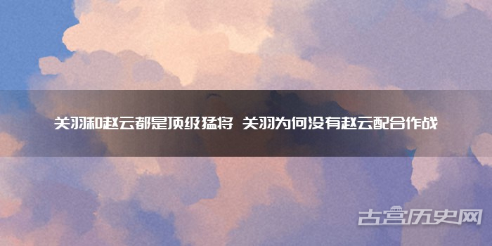 关羽和赵云都是顶级猛将 关羽为何没有赵云配合作战