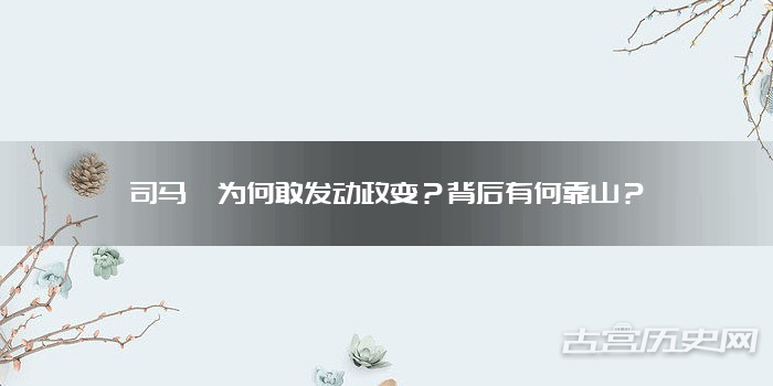 司马懿为何敢发动政变?背后有何靠山?